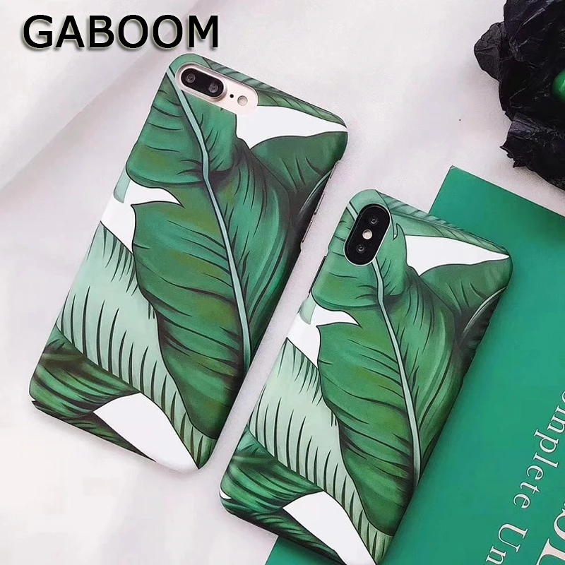 GABOOM Tropical Green Leaf Floral Phone Case For iPhone 7 Plus Summer