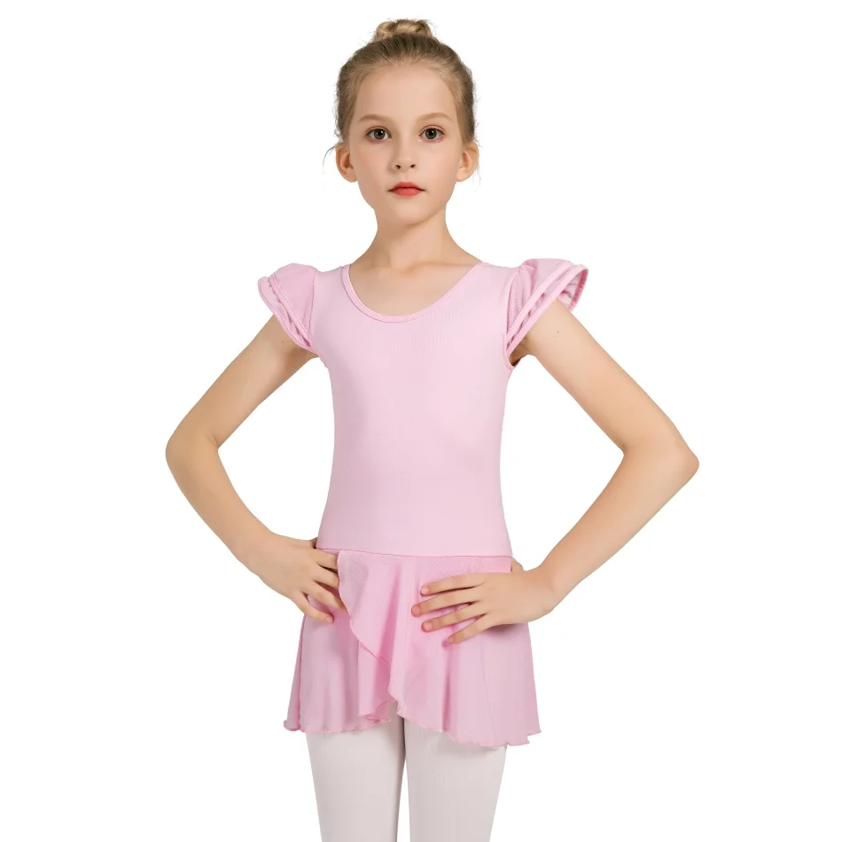 Girls ballet leotard Kids Fashion Dance Leotards Pink Cotton Gymnastics ...