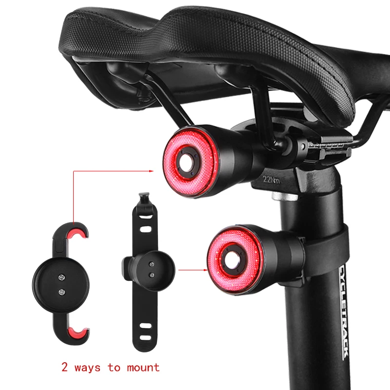 Cheap Smart Taillight For Bicycle AUTO ON/OFF Brake Bike Bicycle Light USB Rechargeable LED Cycling Lamp Flashlight Bicycle Rear Light 2