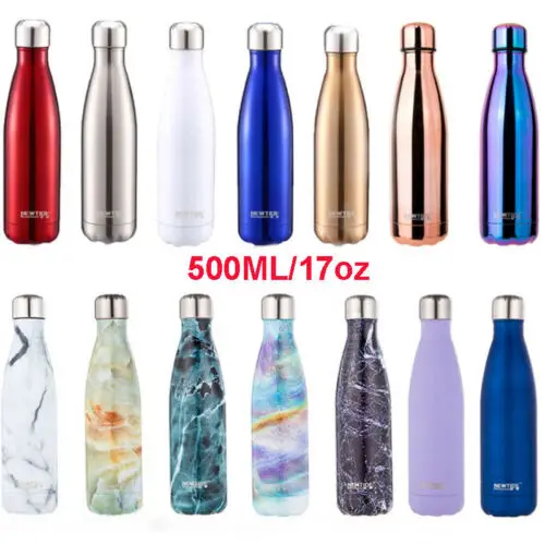 

Portable Stainless Steel Vacuum Insulated Water Bottle Leak-proof Double Wall Thermos Hot/Cold 500ML Outdoor Travel