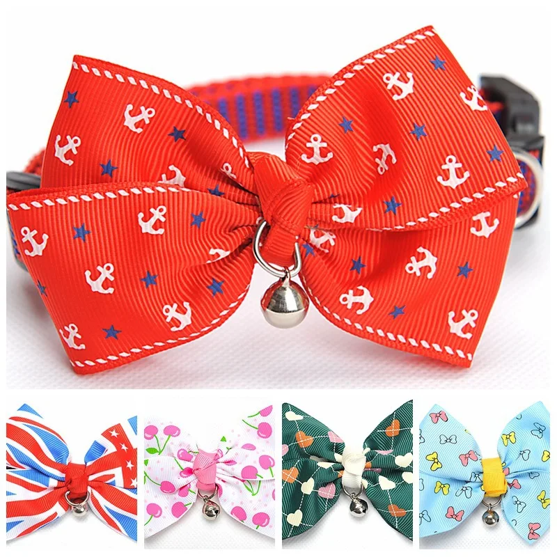 Buy 10pcs/lot Knit Bowknot Adjustable Dog Puppy Pet