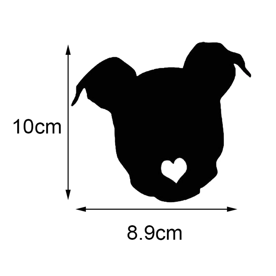 10CM8.9CM Pitbull Love Dog Decal Car Window Vinyl Waterproof Sticker Sticker On Car For Ford Audi BMW Toyota VW BlackSilver  (3)
