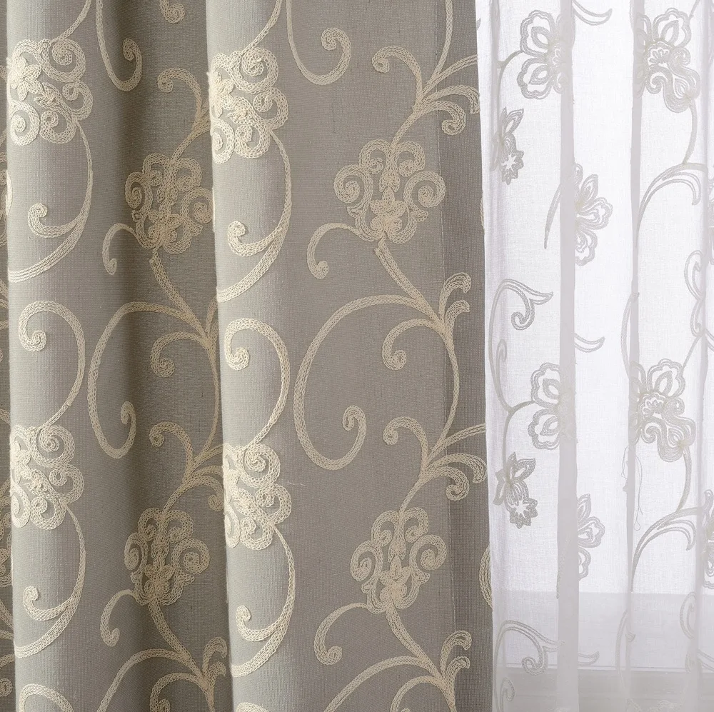 Embroidered Chinese Curtains Quality Window Curtain Living Room Pastoral Style Drapes Cortinas Para Sala De Luxo Gordijnen