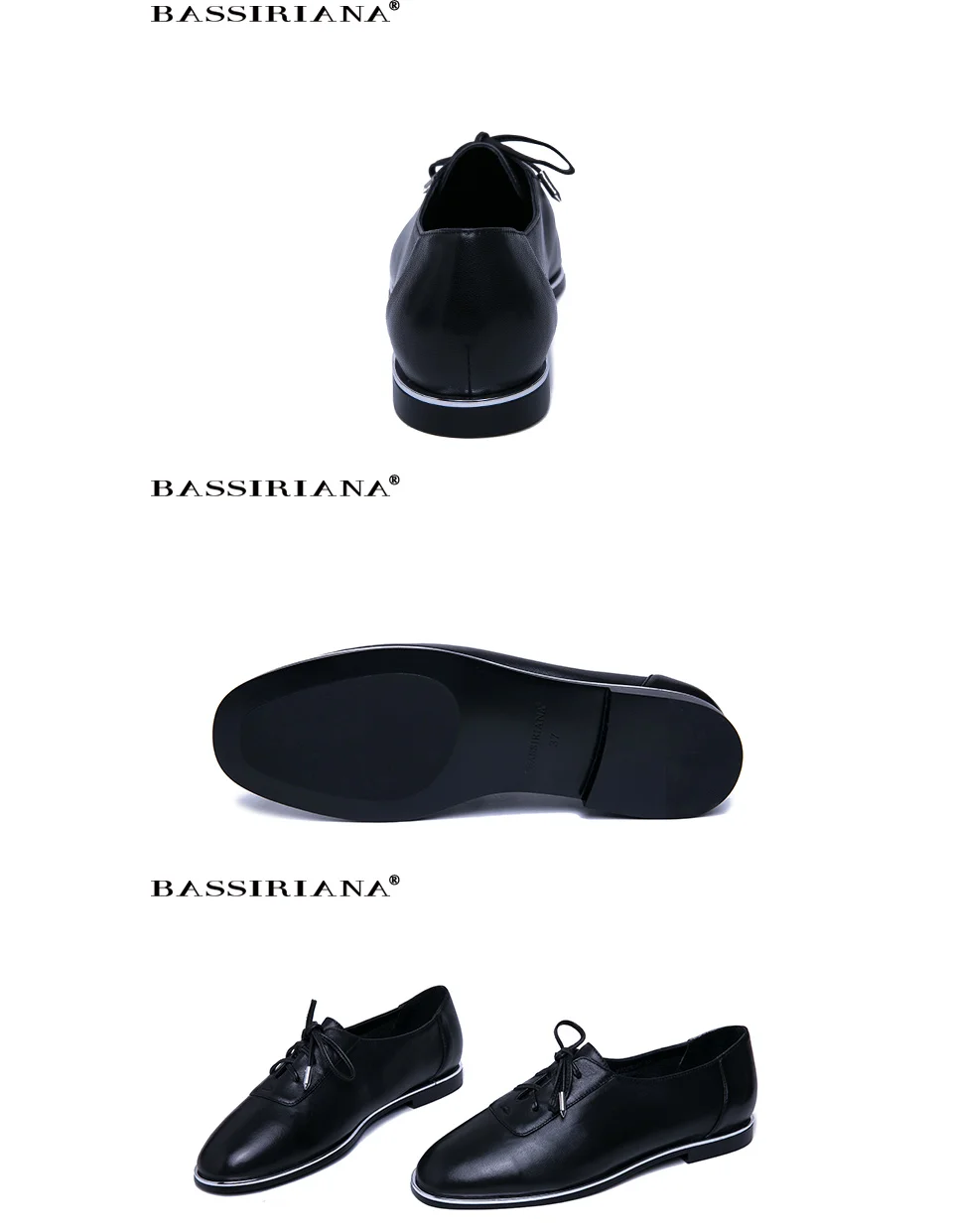 BASSIRIANA/Новые весенние женские лоферы из натуральной кожи на плоской подошве, удобная женская обувь с круглым носком