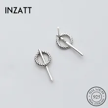 INZATT минималистичные геометрические полые круглые спиральный гвоздик серьги для женщин палочки для вечеринки бар модные ювелирные изделия аксессуары подарки