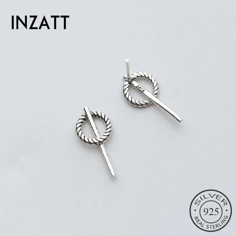 

INZATT Minimalist Geometric Hollow Round Spiral Stud Earrings For Women Party Stick Bar Fashion Jewelry Accessories 2018 Gifts