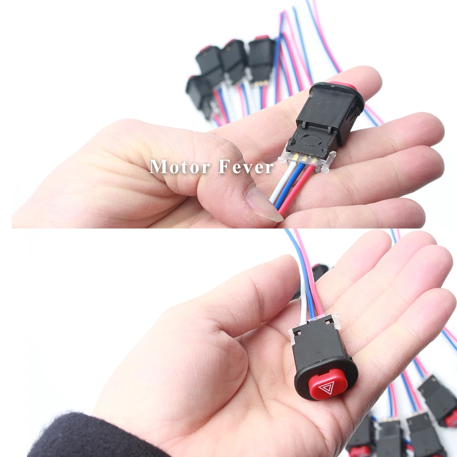 10 piezas Universal motocicleta interruptor de Flash doble botón lámpara de luz impermeable 12 V interruptor de advertencia Sistema eléctrico Piezas de motocicleta 10 piezas Universal motocicleta interruptor de Flash doble botón lámpara de luz impermeable 12 V interruptor de advertencia Sistema eléctrico Piezas de motocicleta