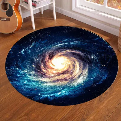 Новые креативные круглые коврики Star Galaxy Earth Moon для гостиной спальни прикроватные
