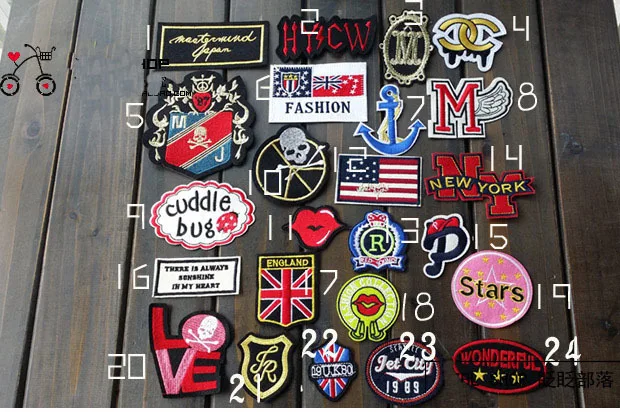 

2015 new arrival mixed DIY Embroidered patch iron on Applique garment embroidery patch DIY accessory