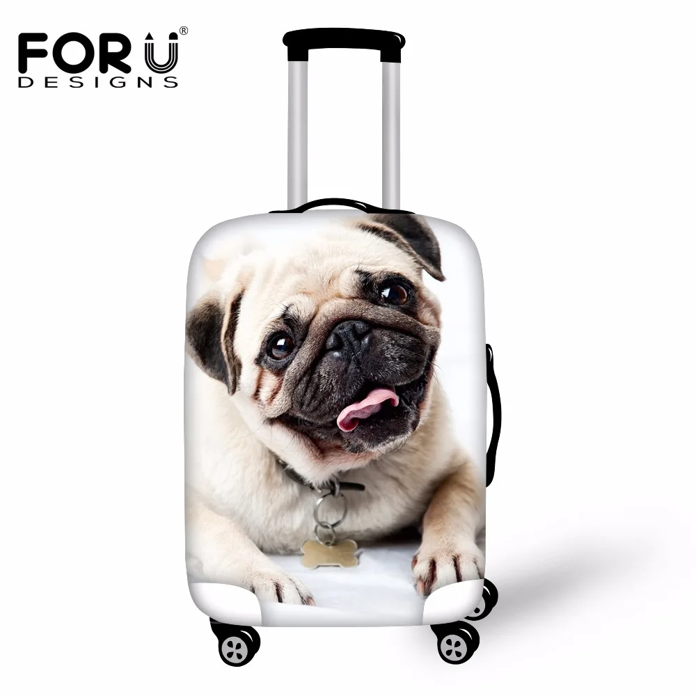 

FORUDESIGNS Travel Accessories Cute Pug Dog Printed Luggage Protective Cover for 18-30inch Suitcase Case Waterproof Rain Cover