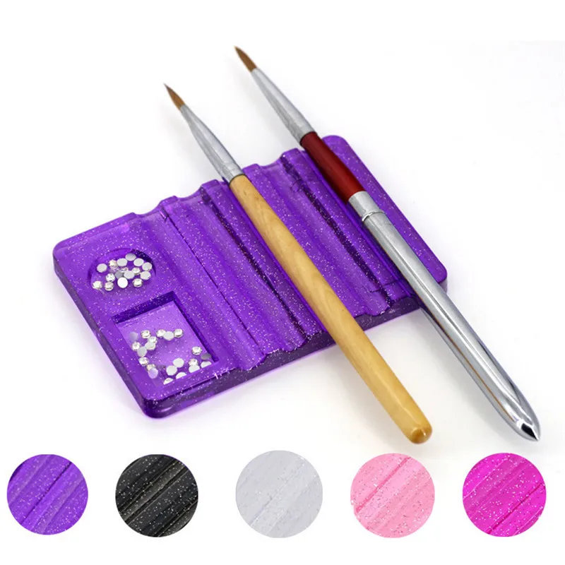 

Hot Deal Nail Brushes Holder Shelf Nail Salon Nail Tool Acrylic UV glue presentation Rest Frame Rack display manicure maquiagem