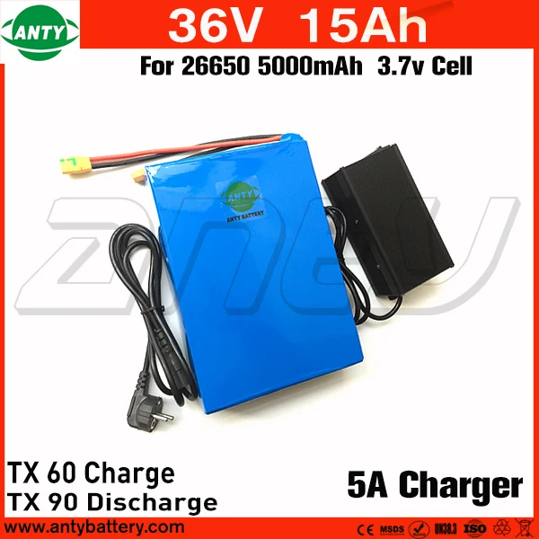 

36v 15Ah e Bike Battery for 800w Motor Power with 42v 5A Charger Built in 30A BMS Scooter Lithium Battery 36v Free Shipping