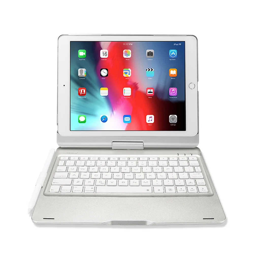 DUX DUCIS флип беспроводной чехол для клавиатуры для iPad Pro 11 Bluetooth клавиатура чехол для планшета для iPad Pro 11 с карандашом - Цвет: Silver