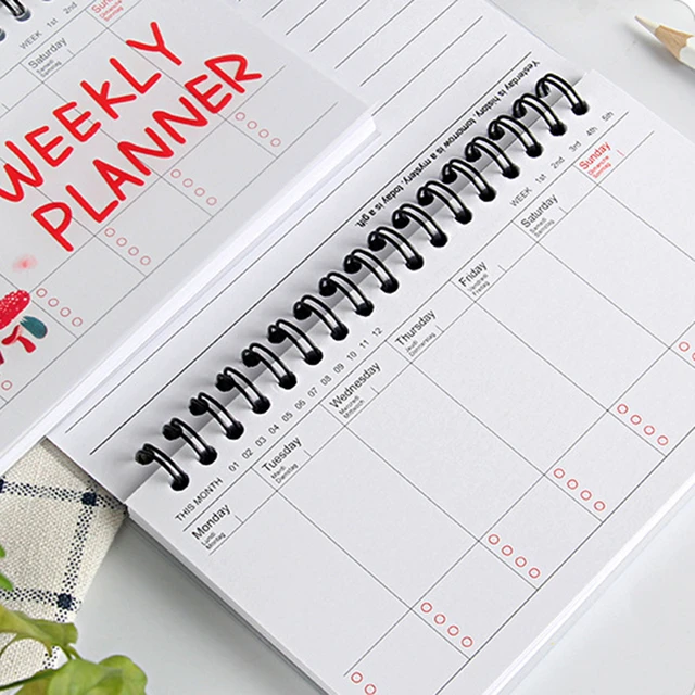 Cartoon Flamingo Elephant Weekly Daily Planner Notebook Agenda Organizer Stationery School Office Notebooks Aliexpress