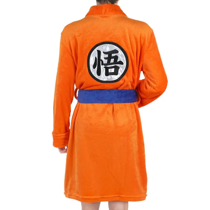 Adult Bathrobe Dragon Ball Cosplay Son Goku Costume Bath Robe Sleepwear Pattern Plush Robe Women Men Pajamas Cartoon