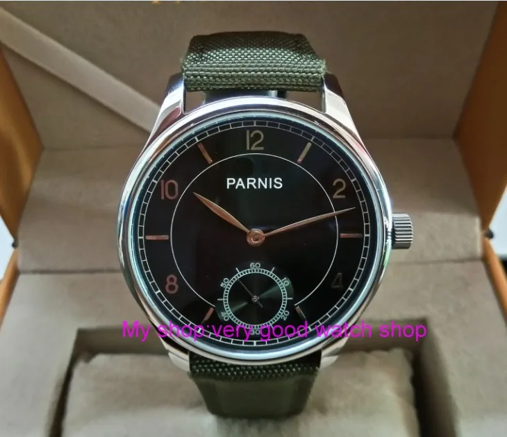 

44mm PARNIS ST3621/6498 Mechanical Hand Wind movement Mechanical watches Gray dial men's watches wholesale DFDD203a