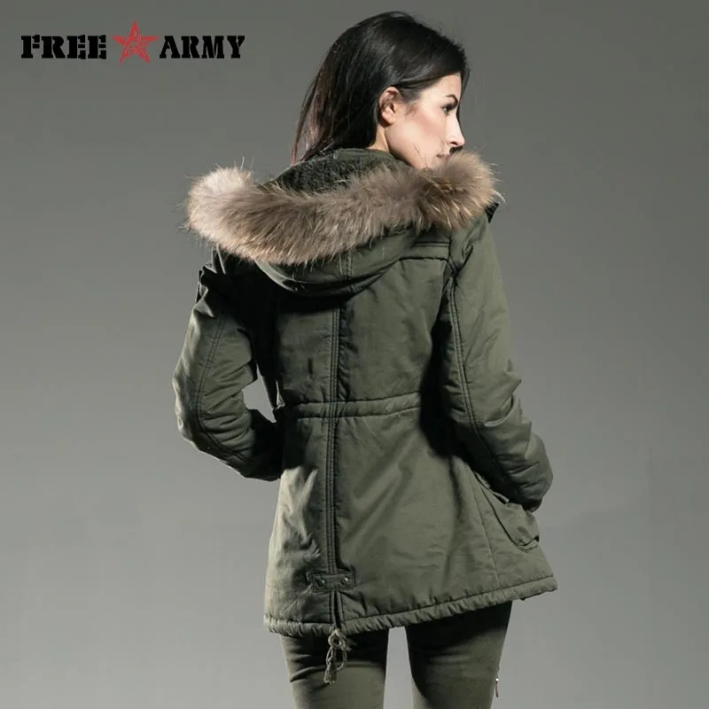 

FREEARMY Brand Fur Collar Winter Jacket Women Thick Medium Length Cotton-Padded Jackets And Coats Lady Parkas Women's Outerwear
