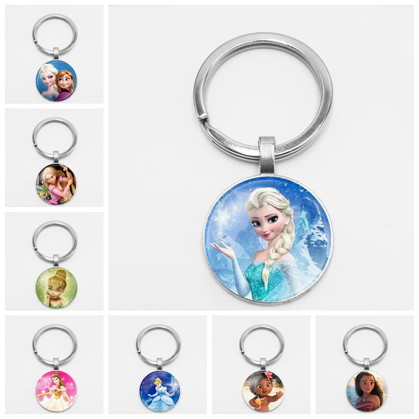 

2018 Fashion Karaoke Princess Anna Snow Queen Keychain Cartoon Girl Key Chain To Map Private Custom