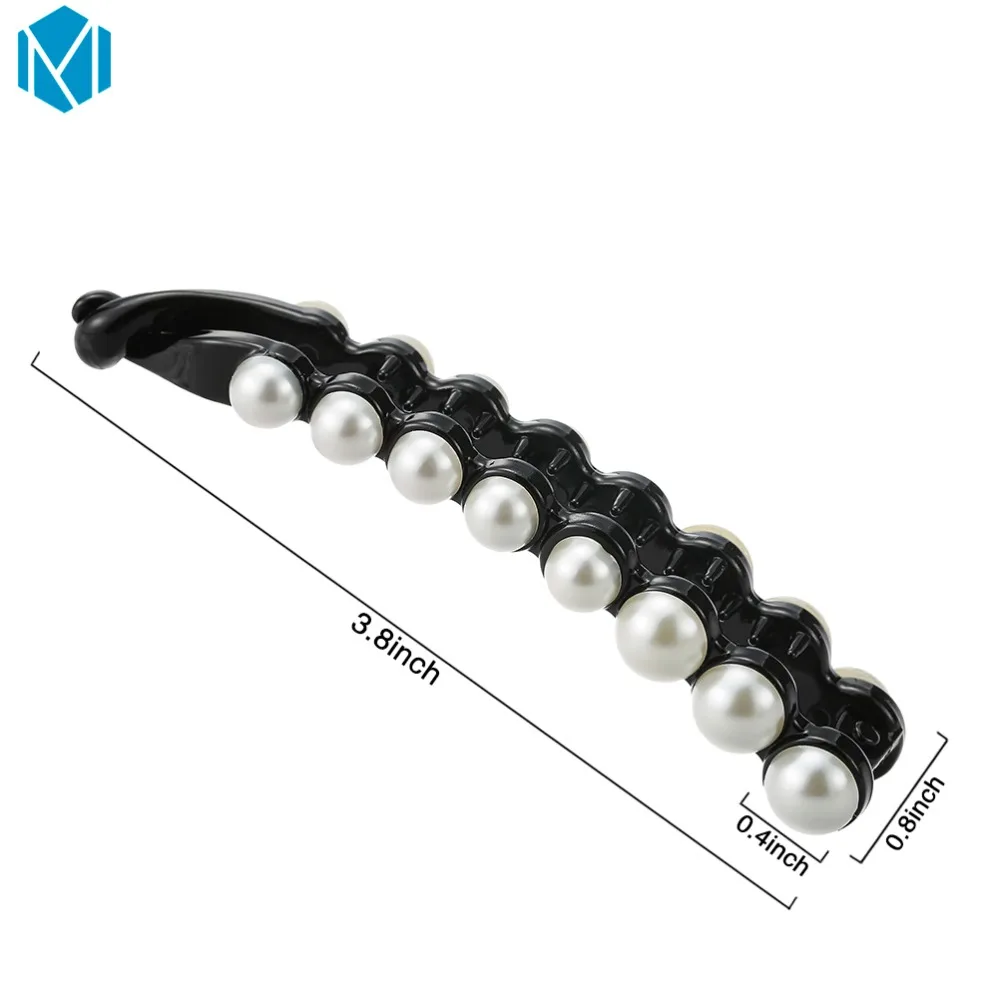 М мизм 8 см-10 см специальный дизайн черные красивые имитация шпильки для волос с жемчугом украшения для волос банан заколки для волос аксессуары для женщин