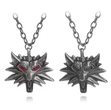 Hot Sale The Witcher 2 Wild Hunt Medallion Pendant and Chain Necklace For Women Man Unisex Red Crystal Eye Wolf Necklace Hot Sale The Witcher 2 Wild Hunt Medallion Pendant and Chain Necklace For Women Man Unisex Red Crystal Eye Wolf Necklace
