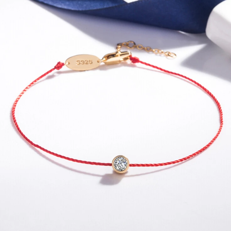 

Fashion Red Rope Bracelet Single Rose Gold Bracelet Jewelry Accessories Girl Gift