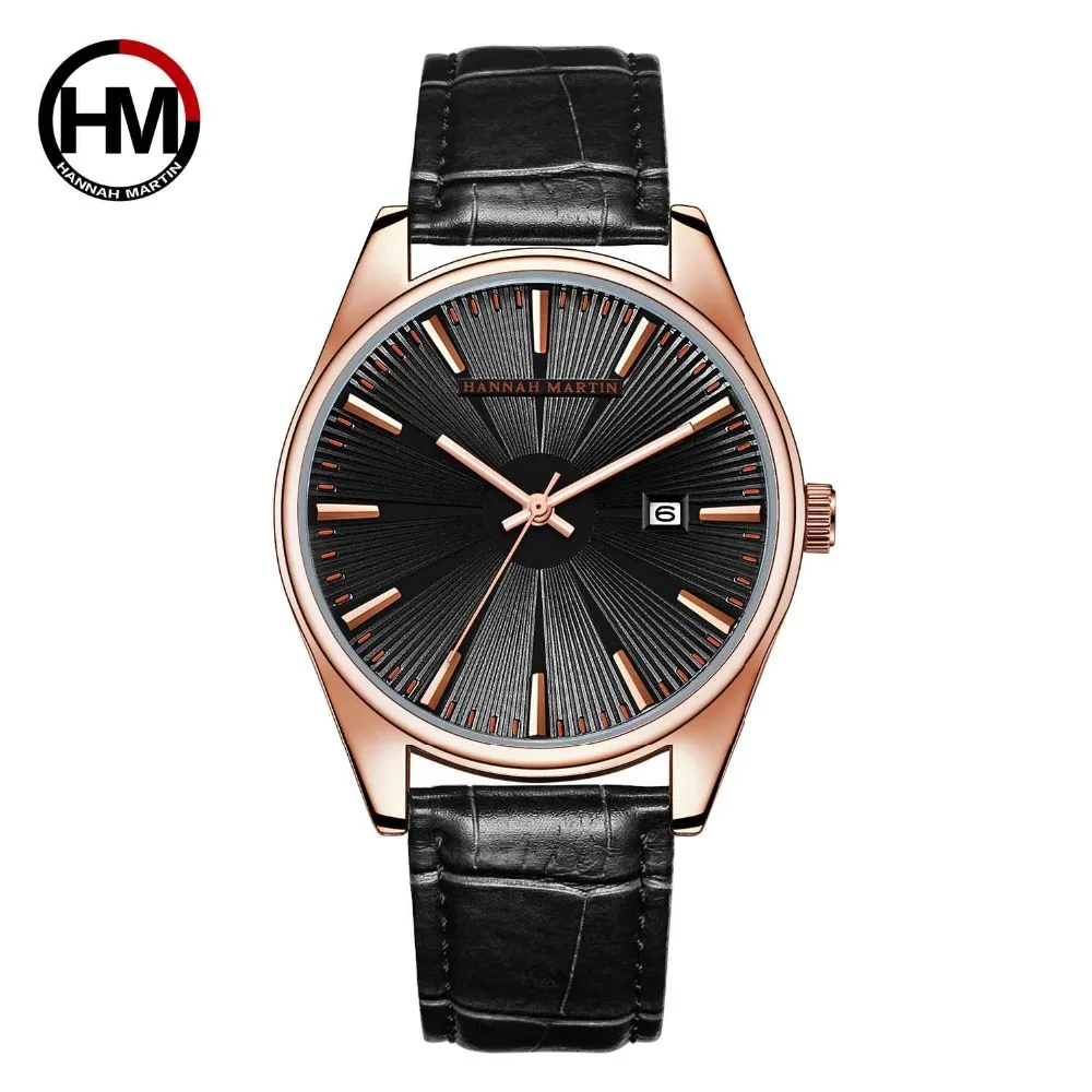 Hannah Martin Japan Quartz Movement High Quality Watch Men Leather Strap Calendar Waterproof Men Ladies Watches Dropshipping Hannah Martin Japan Quartz Movement High Quality Watch Men Leather Strap Calendar Waterproof Men Ladies Watches Dropshipping
