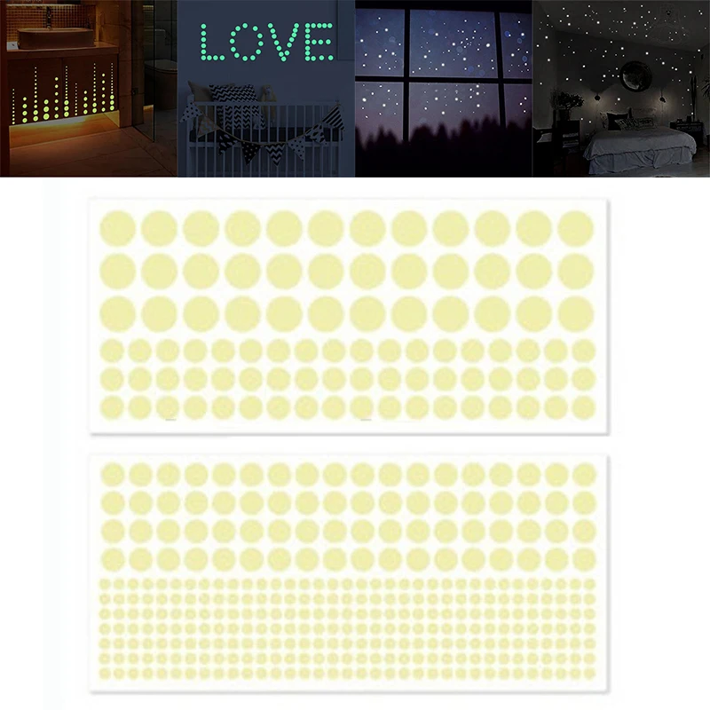 400pcs Glow In The Dark Star Round Dot Wall Stickers Luminous Home Kids Room Decor Cartoon DIY Switch Sticker Wall Stickers