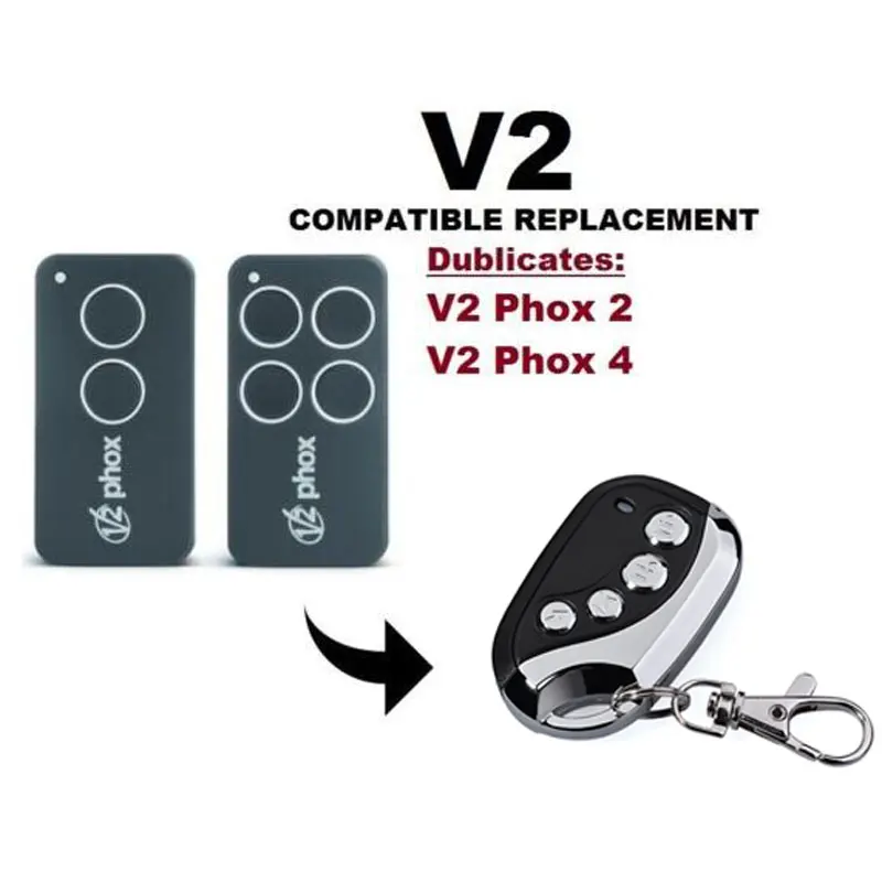 

V2 Gate Door Opener Rolling Code Hand Transmitter PHOX2/4 Clone/Duplicator