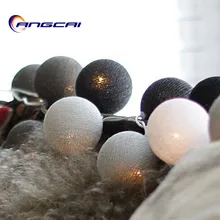 Смешанный цвет: черный, серый, белый, Antra 20 шт./компл. хлопок ротанговый Плетеный шарик гирлянды Фея вечерние свадебные туфли для дома и сада Патио Декор