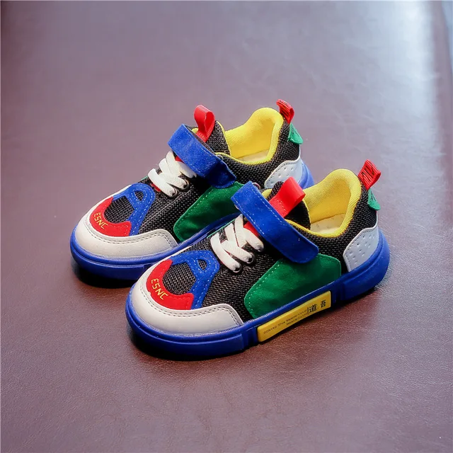 2018 Autumn New Boys Girls Sneakers Children Color Matching Shoes Kids ...