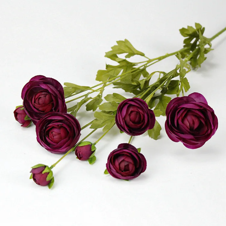 8 головок Искусственные лютики Asiaticus розовые шелковые цветы поддельные имитация цветов для дома Свадебные украшения 12 цветов