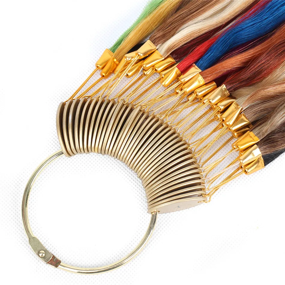 BHF Human Hair Color Rings Machine Remy straight Color Chart