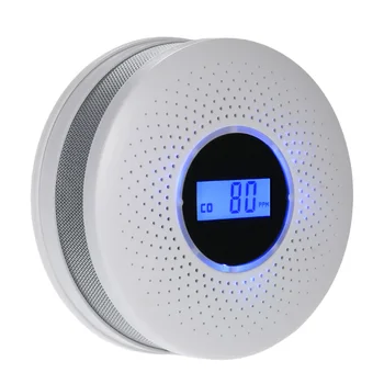 

LCD Display Carbon Monoxide Smoke Combo Detector Battery Operated CO Alarm with LED Light Flashing Sound Warning for home