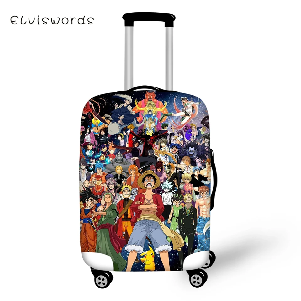 

ELVISWORDS Cartoon Protective Suitcase Cover Death Notes Elastic Dust-proof Cover Waterproof One Piece Luggage Accessories