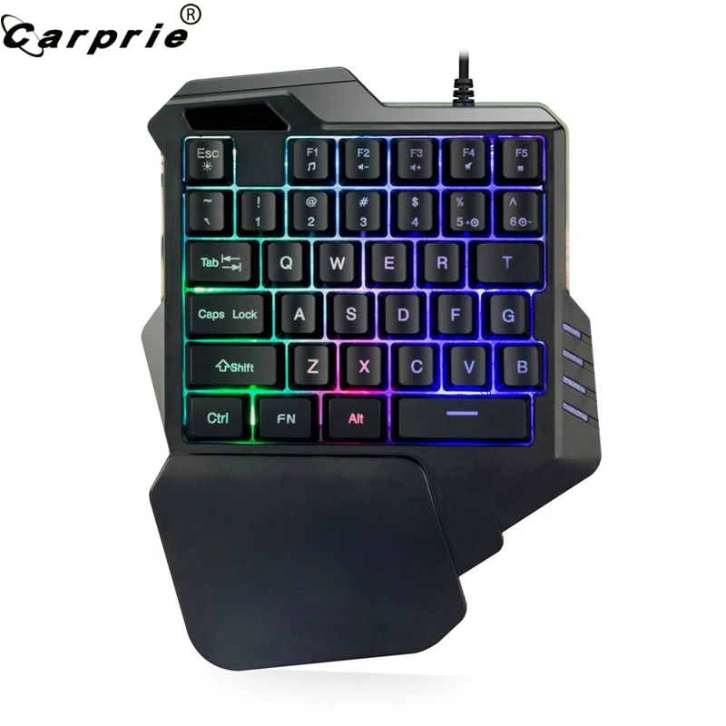 

CAPRPIE G30 Wired Gaming Keypad with LED Backlight 35 Keys One-handed Membrane Keyboard 81219