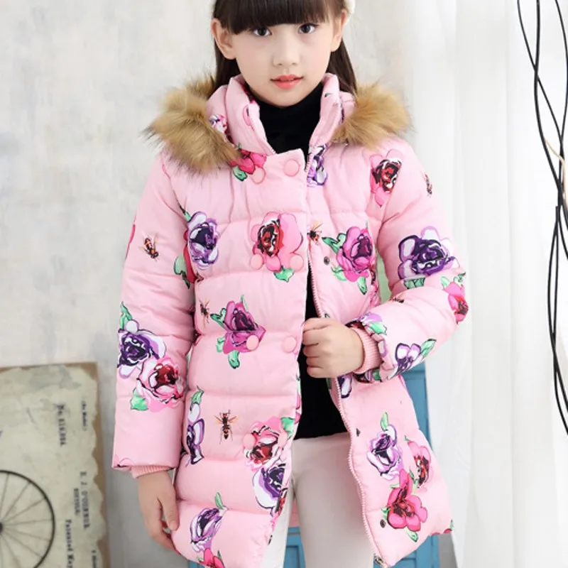 

New Print Kids Winter Jacket Girls Thickness Winter Autumn Winter Coat For Kids Winter Jacket 8GT025
