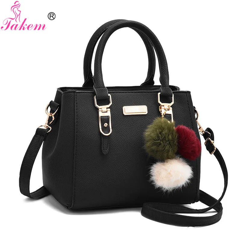 

TAKEM 2019 Women Leather Shoulder bags Casual Tote Bags Crossbody Bag Bairball High Quality Luxury Brand Shoulder Bag Bolsos