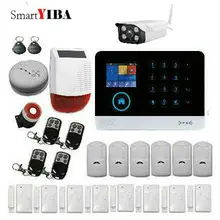 SmartYIBA WIFI 3G WCDMA Language Switchable Wireless Home Security Alarm System RFID Keyboard Video IP Camera Solar Power Siren