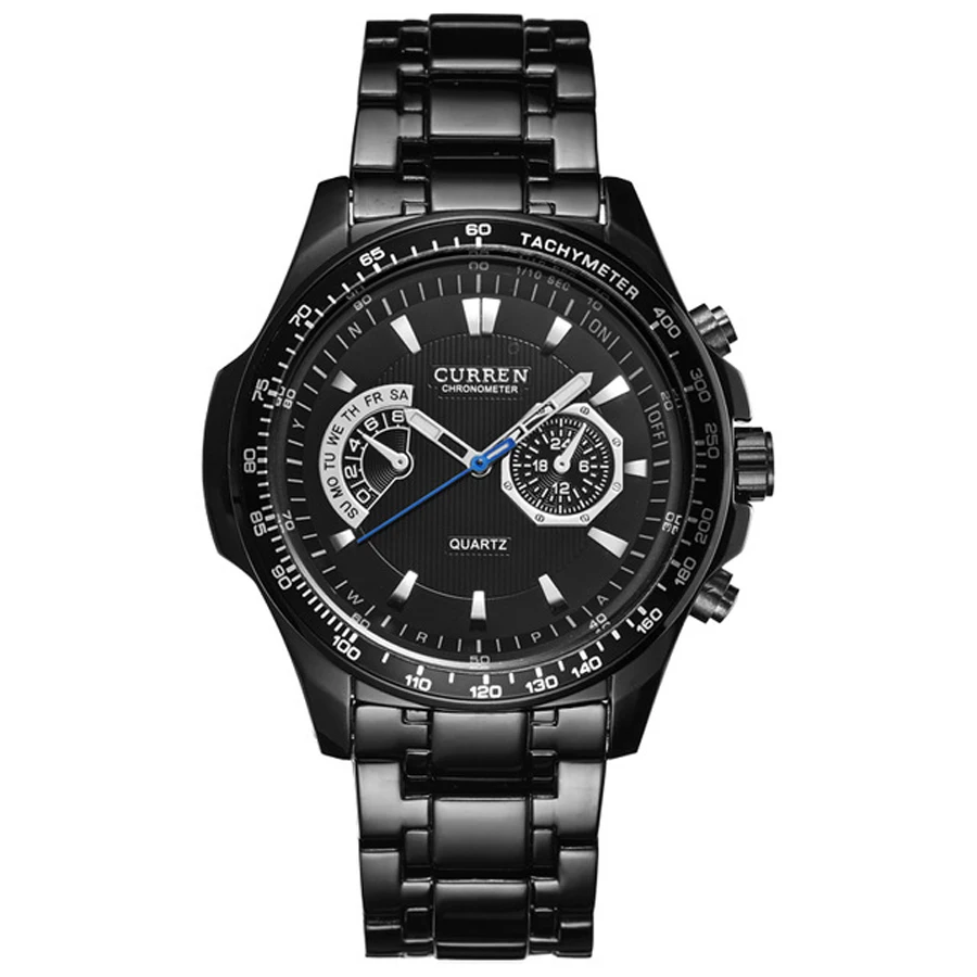 

Curren Men's Quartz Watch Black Waterproof Mens Watches Top Brand Luxury Full Steel Watch Fashion Casual Business Wristwatch