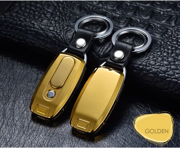  USB Lighter Rechargeable Electronic Lighter Keychain Cigarette Accessories Key Chain Lighter Free L