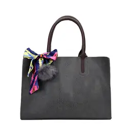 Для девочек мягкий PU кожаная сумочка бантом Декор большая сумка Нечеткие Бал путешествия хозяйственная сумка Womeng Плюшевые сумка подарков