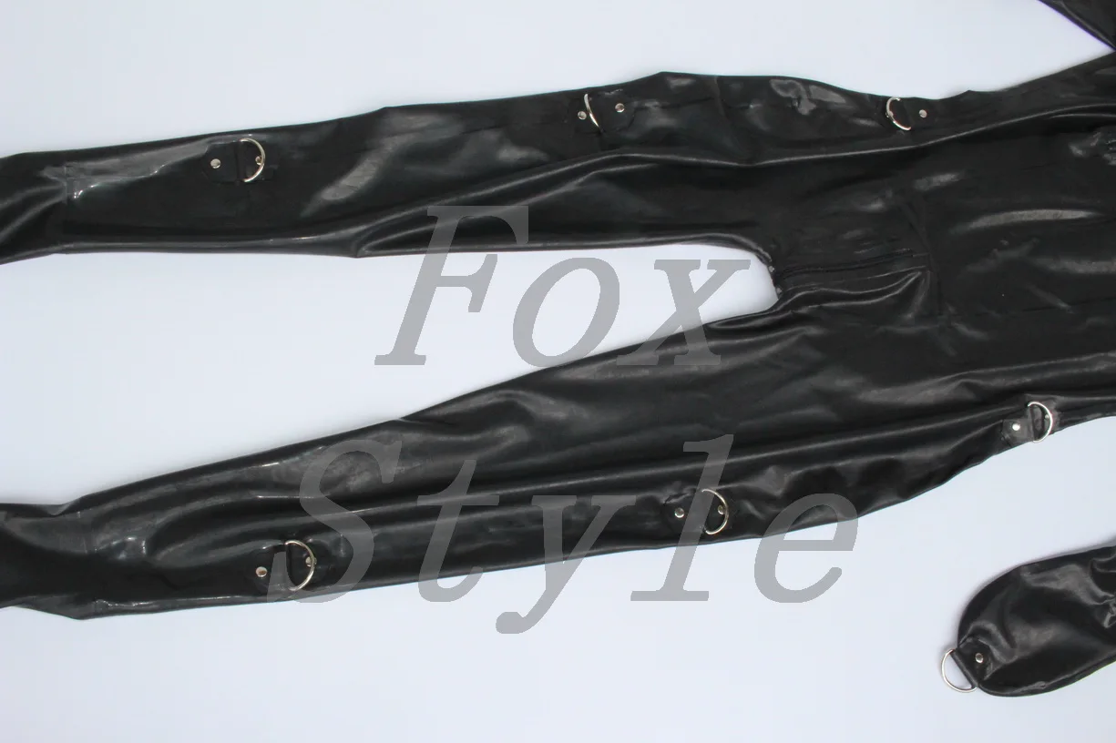 Плотный латекс catsut с D образными кольцами резиновый полный catsuit толщиной 0 6