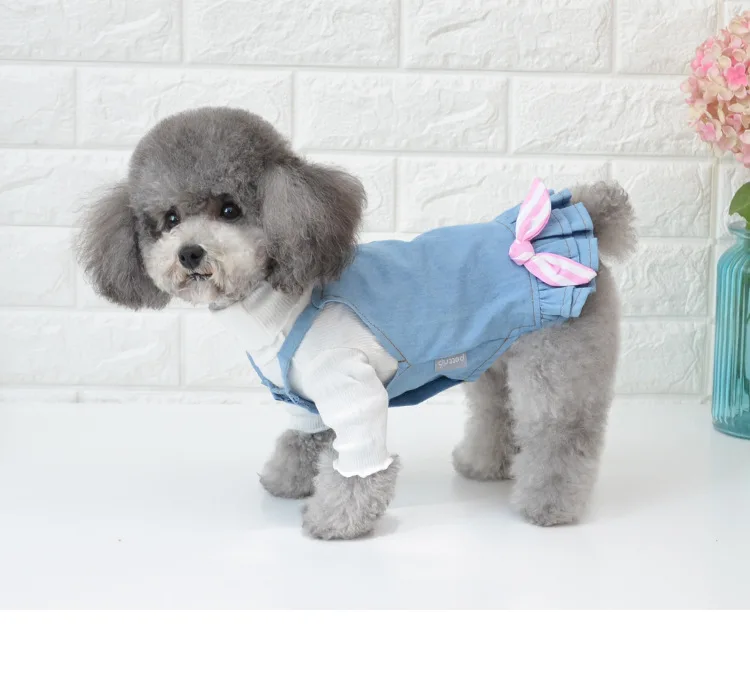 slipdressDogJeanSkirtsSummerPetDressesForDogsSkirtDenimDog