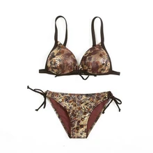 Sexy Leopard Women Swimwear Beach Push up Bikini Set Swimming Bra and Bottoms Suit Ladies Swimsuit with Pads Underwire