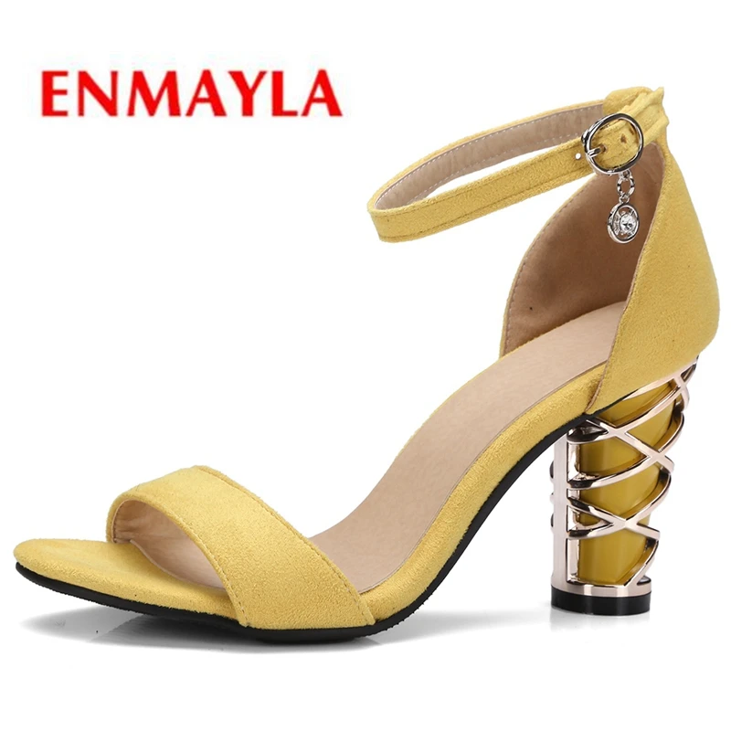 

ENMAYLA PU Basic Casual Woman Sandals 2019 Summer Strange Style Women High Heel Sandals Big Size 34-43 LY1112