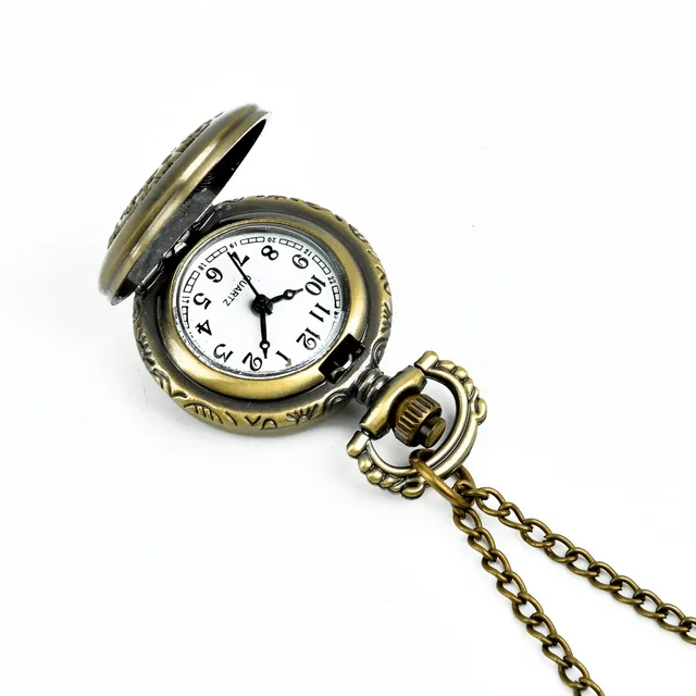 8895 Vintage In Wonderland Rabbit Key Quartz Pocket Watch Flower