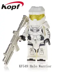 Одиночная продажа KF549 Halo Spartan Solider Серия Модель воин с настоящим металлическим оружием строительные блоки для детей игрушки подарок KF6043