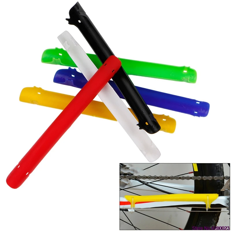 البلاستيك الدراجة الدراجات دراجة الإطار سلسلة البقاء حامي عصا غطاء حماية جديد