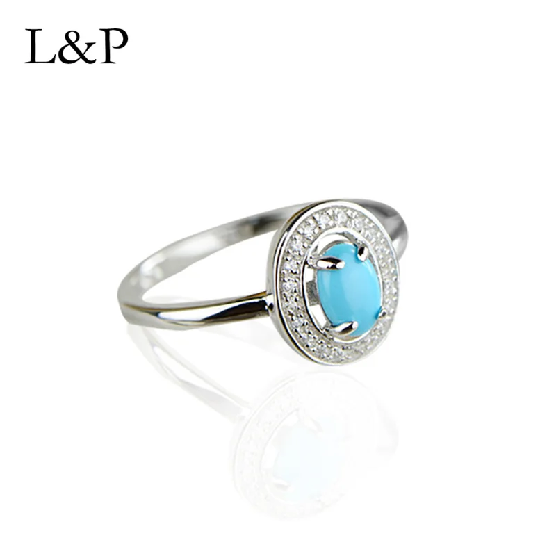 L P Fashion Turquoise Stone Ring For Lady Genuine 925 Sterling Silver Inlay Aaa Zircon Wedding Fine Jewelry For Women Gifts Rings Aliexpress