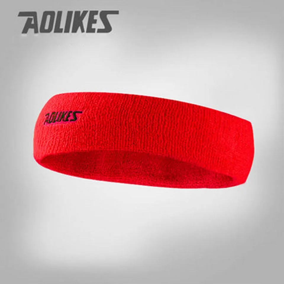 AOLIKES Высококачественная хлопковая повязка от пота для мужчин Sweatband wo мужские головные повязки для йоги Налобные повязки на голову спортивная безопасность - Цвет: Red